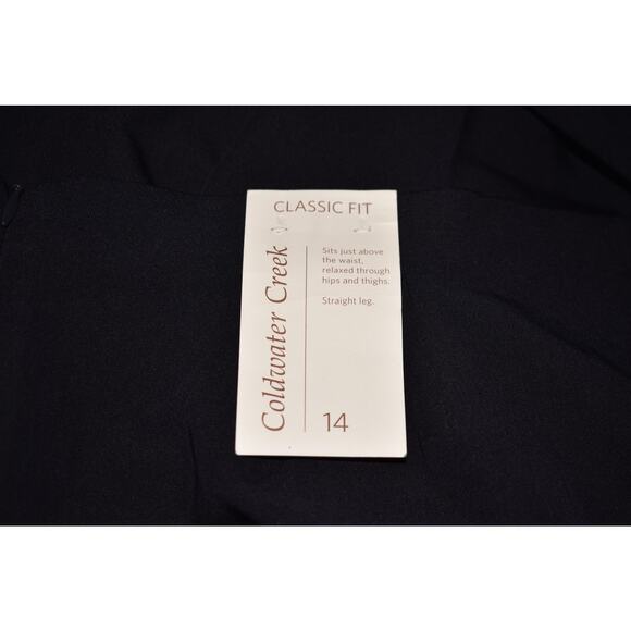 COLDWATER CREEK NEW $70 Navy Classic Straight Leg Holly Dress Pant Size 14 - Picture 3 of 4